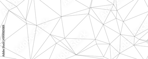 Abstract Geometric Triangular Outline Pattern Background, Editable Stroke Polygon Mesh Line Vector Illustration