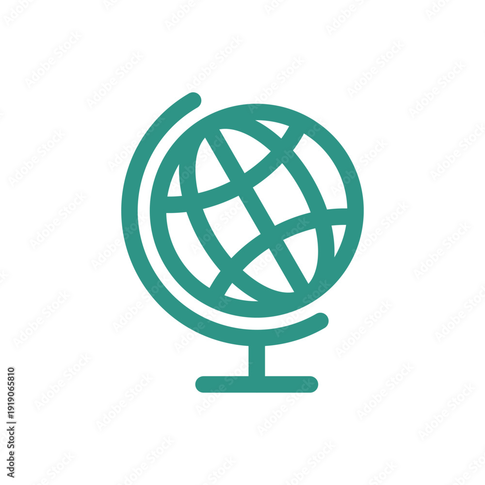 Obraz premium Simple Trendy Globe Icon Vector Template Illustration Design