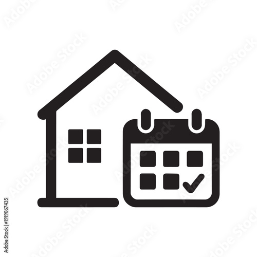 House with calendar indicating a scheduled appointment or event date