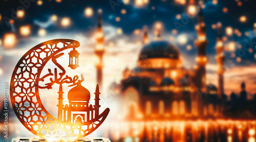 Wallpaper Mural ornamental Arabic lantern Ramadan and Eid al-Fitr greeting card Torontodigital.ca