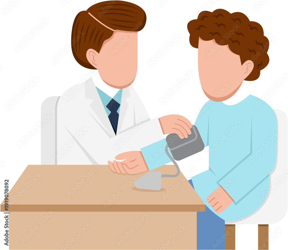 Fototapeta premium Doctor Checking Patient Blood Pressure