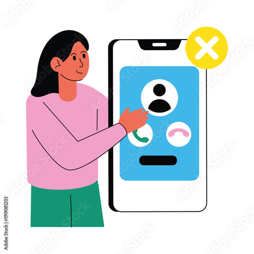 Blocking Unknown Sender vector illustrations EPS file