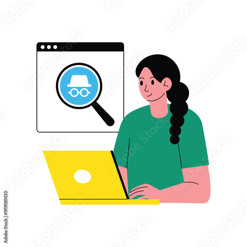 Online Privacy Mode vector illustrations EPS file