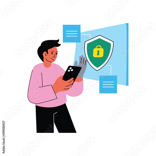 Cyber Lock vector illustrations EPS file