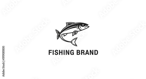 Simple Black and White Fish Logo.