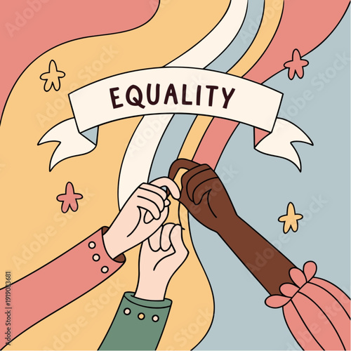 Stop Racism Equality and Unity Concept Illustration