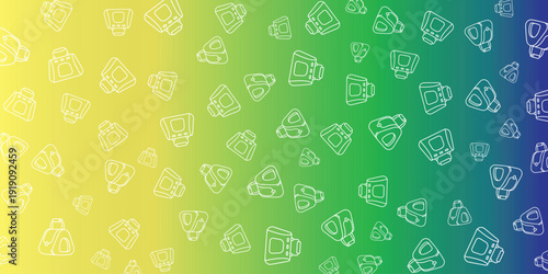 A vibrant gradient background with small animal silhouettes viewed from above in a colorful environment