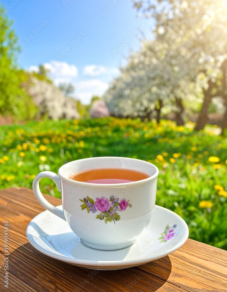 Fototapeta premium cup of tea on a wooden table