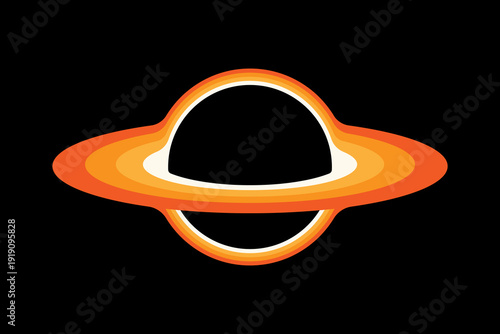 Black Hole in Starry Sky Animated Vector Illustration