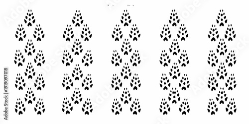 Optical illusion featuring repeating patterns of heart shapes resembling animals