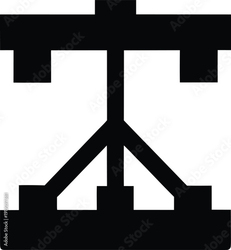 archimedes screw water lifter silhouette vector illustration on transparent background