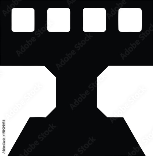 aiud aluminum wedge silhouette vector illustration on transparent background