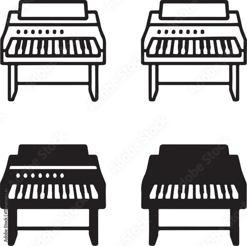 Isolated Jazz Organ Icon, Jazz Organ instrument design, Jazz Organ musician concept, live concert performance vector illustration, music branding graphic