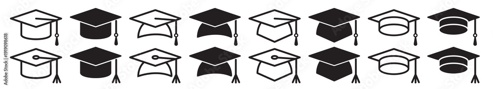 Foto Graduation cap icons set
