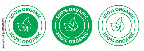 100% cotton icon logo. suitable for 100% Organic Cotton clothing products. vector certificate of Organic Cotton in green and black color.