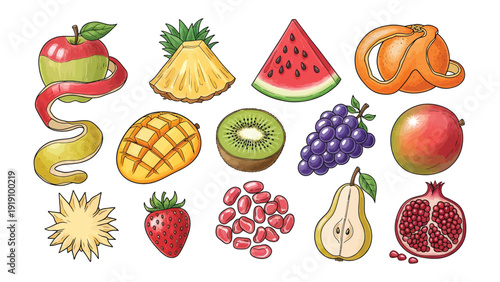 Colorful Assortment of Fruits: A vibrant collection of fresh and delicious fruits, each a burst of natural flavor and visual appeal, offering a wholesome and healthy treat.