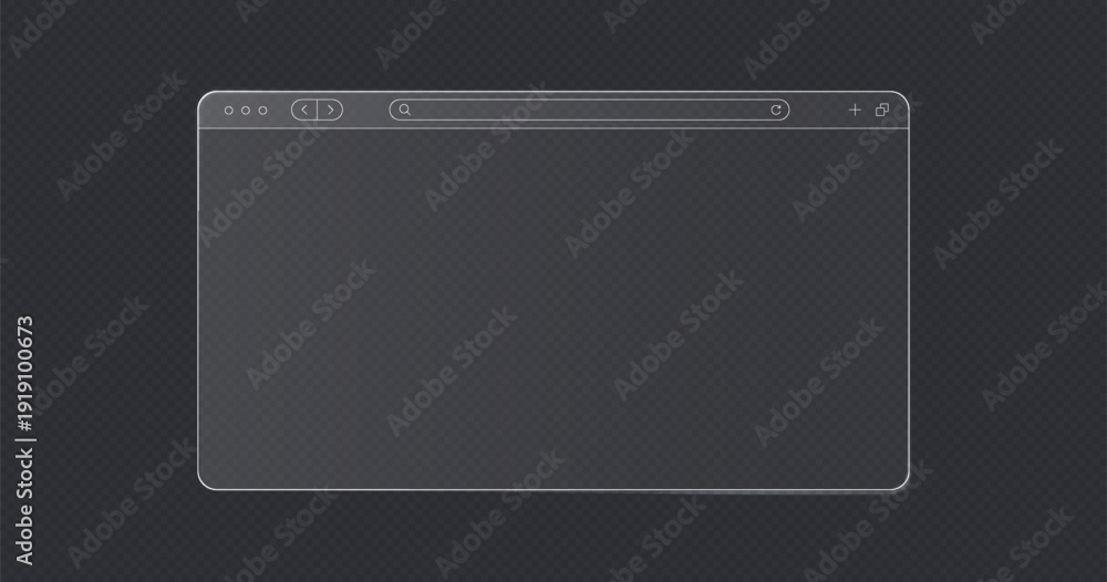 Ταπετσαρία Browser mockup outline and liquid glass for show your website