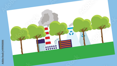 Ecology concept. Pollution of the environment. Vector illustration.