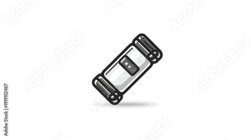 Wrapped Candy Bar Icon Vector Illustration. Simple Sweet Snack Treat Graphic Element. Chocolate Bar Outline Design in Grey Scale.