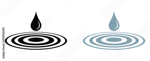 Water splash animation, dripping water splatter animation, water droplet fall animation, moisture drop ripple icon vector collection with smooth frame by frame motion concept