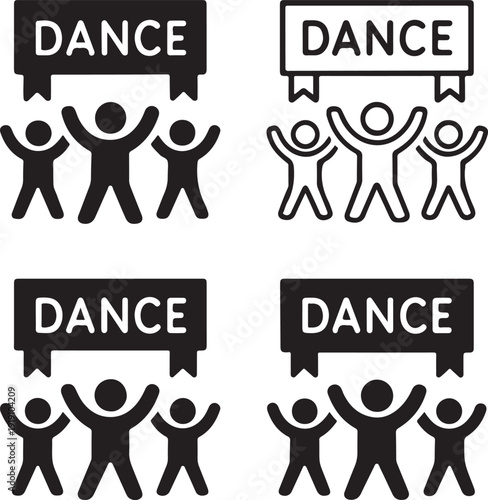 Isolated Dance Flash Mob Event Icon, Dance Flash Mob Event banner design, Dance Flash Mob Event promotion campaign, street performance marketing vector illustration