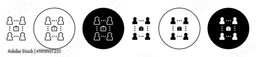 Co working icon set in black filled and outlined style. suitable for UI designs
