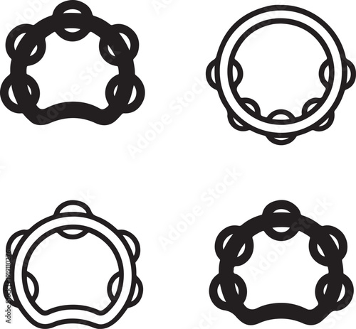 Isolated Jazz Tambourine Icon, Jazz Tambourine percussion design, Jazz Tambourine musician concept, rhythmic performance vector illustration, music event branding graphic