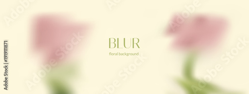 Картината върху платно Soft blurred flowers template background with gentle spring gradient