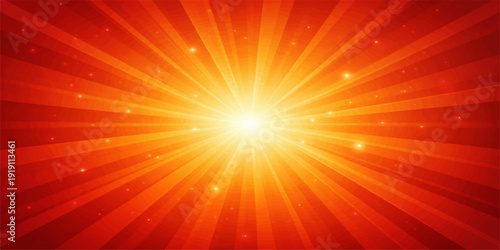 Golden Sunburst Background with Bright Radiating Light Effect