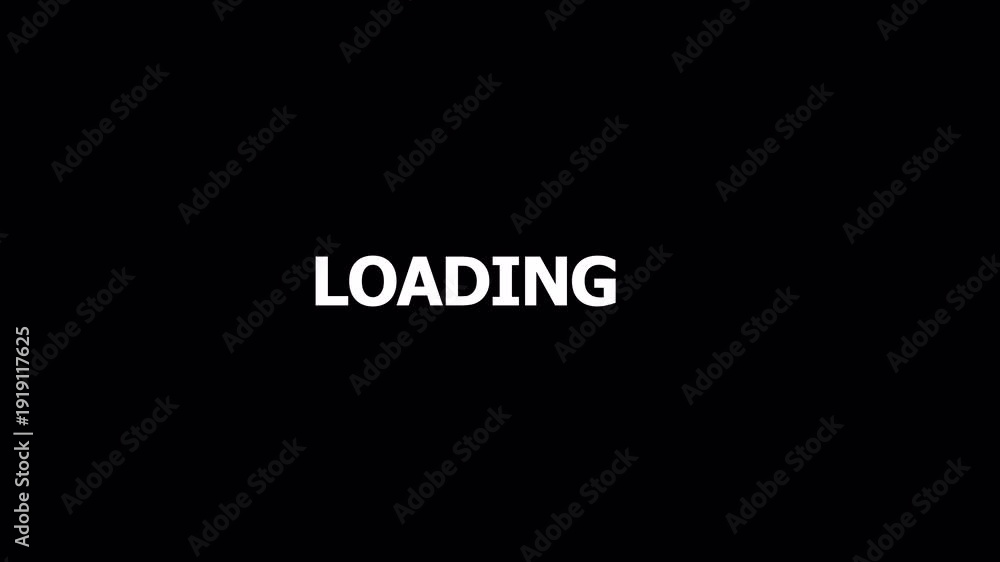 Loading progress animation with black background, Animated loading word ...