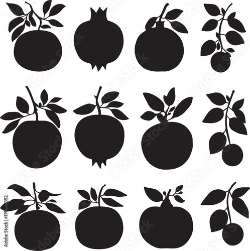 seamless pattern with pomegranate