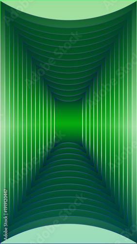 A 3D render of an empty architectural corridor design featuring a stairway to the light and an open door entrance within a modern business office hall