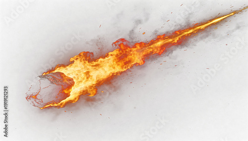 фотографія Fire meteor streaking diagonally