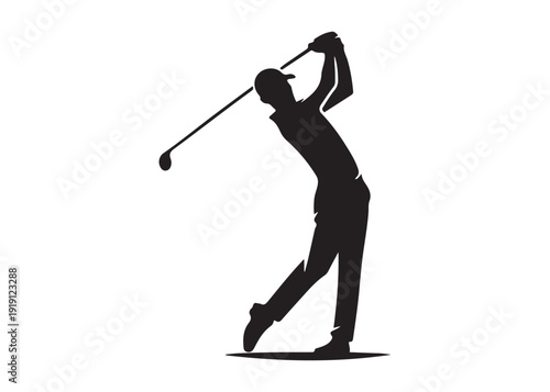 golf players logo silhouette vector, golf player golfer swinging silhouette illustration, playing golf swing pose logo silhouette, golf player plying golf logo vector silhouette on white background