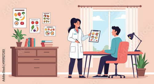 Doctor Discussing Xray with Patient Office.