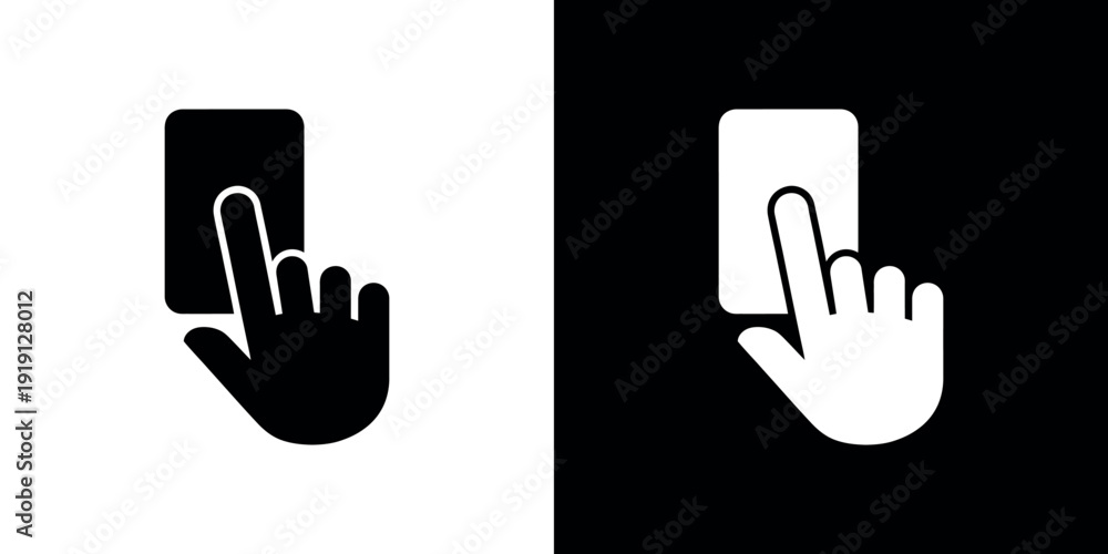 Obraz premium Black and white hand clicking button