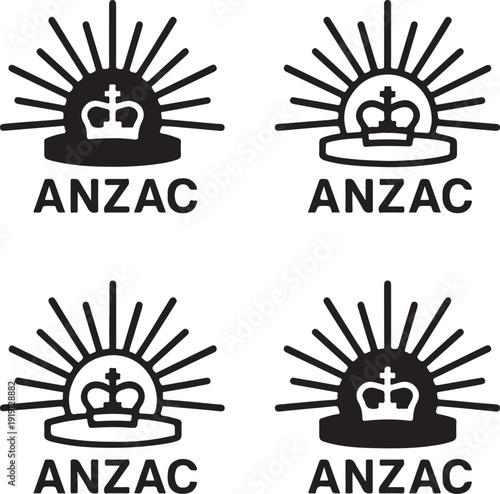 Isolated Australian New Zealand Army Corps Poster Icon, Australian New Zealand Army Corps Poster design, Australian New Zealand Army Corps Poster illustration,  Army  vector, historic memorial graphic