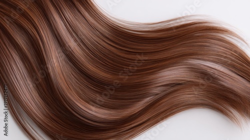 Long, Flowing Brown Hair Strands on a White Background, Perfect for Beauty, Fashion, or Hair Care Illustration in Stock Photography