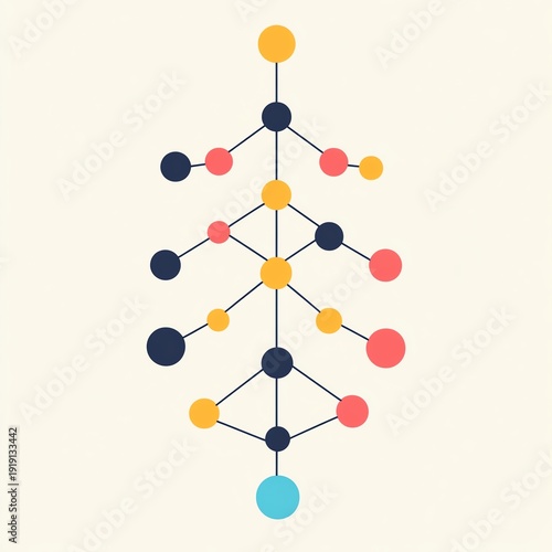 Leadership diagram flat design organizational growth theme animation colored pastel