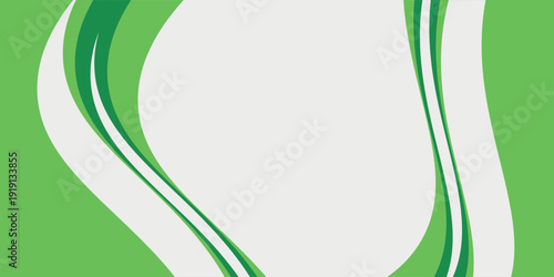 Abstract White and Green wave wide background banner vector design modern eps10