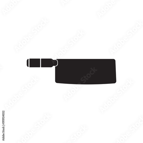 Cleaver silhouette. Heavy butcher cleaver vector suited for meat shop logos, butcher signage, recipe art, culinary packaging, and rustic food brand visuals.