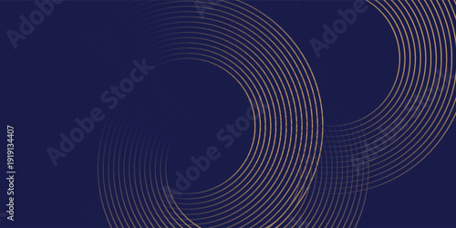 abstract blue gold stripe line, geometric circle texture background, futuristic technology, retro styled concept vector background