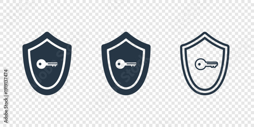 Set of Shields Key Password Protection