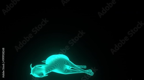 Neural Hologram Goat Death Fall 3D Animation