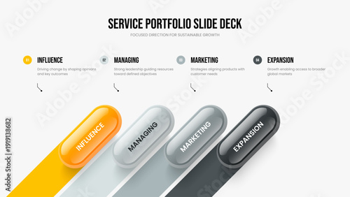 Service Report Four Element Infographic Slideshow Template. Enterprise Insight 4 Option Diagram Frame Design. Marketing Solution Slide Layout Vector Illustration.