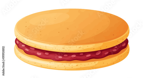 Traditional Japanese dorayaki sweet pancake with red filling