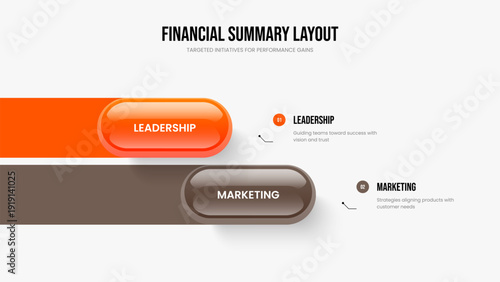 Visual Growth 2 Step Infographic Frame Design. Digital Development Slide Template Vector Illustration. Product Performance Two Option Diagram Presentation Layout.