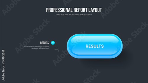 Product Performance Frame Template Vector Illustration. Investor Plan One Step Infographic Presentation Layout. Business Development 1 Element Diagram Slide Design.