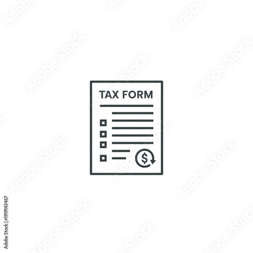 Tax form with dollar sign and checklist for financial planning