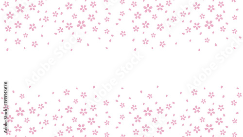 Sakura Frame White Background. シンプルな桜のフレーム白背景